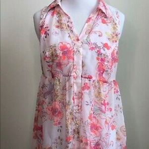 Bright Hawaiian Sleeveless Light Weight Blouse